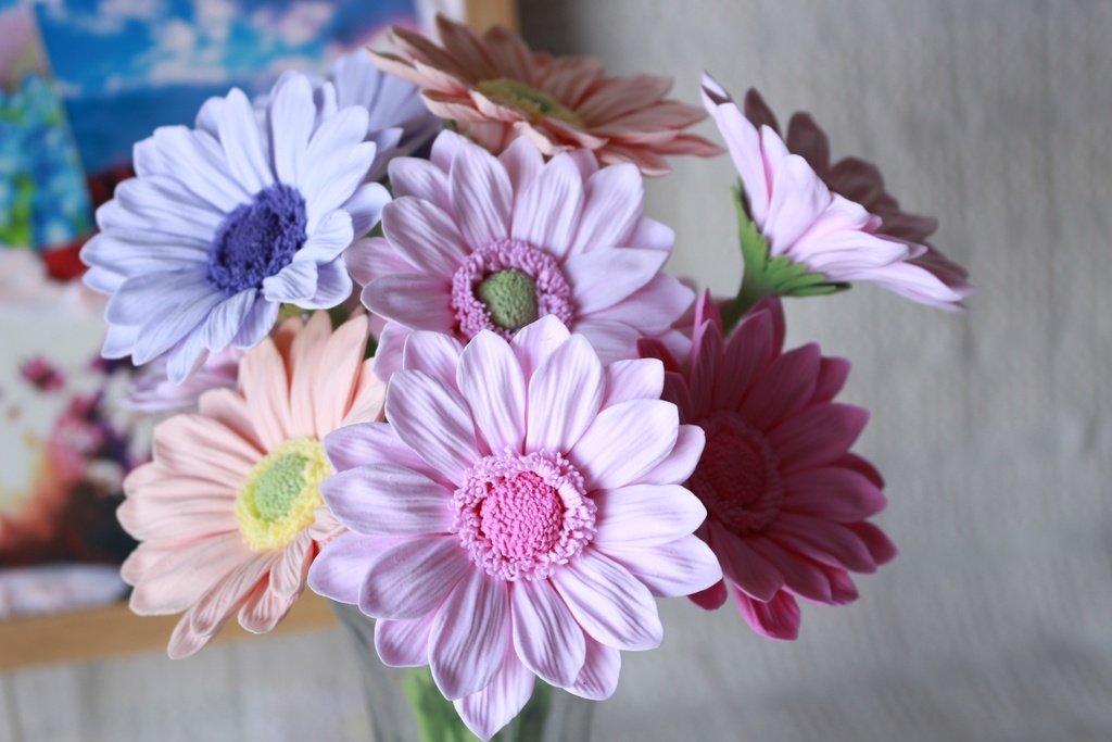 🌈【カラフルアートフェス限定セット】一本仕立てのガーベラ2本セット