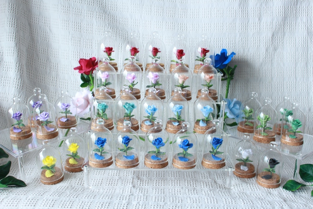 🌈【カラフルアートフェス限定セット】ガラスドーム仕立てのバラ