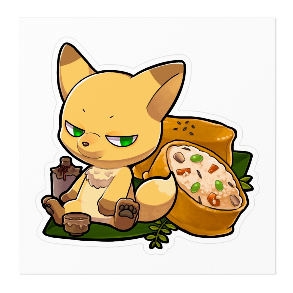いなり寿司きつねちゃんステッカー