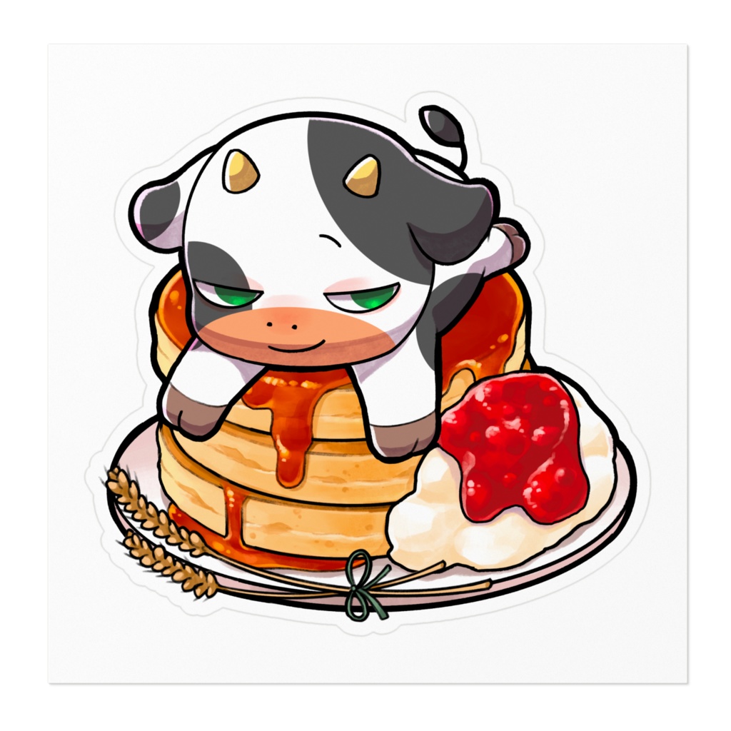 パンケーキうしちゃんステッカー