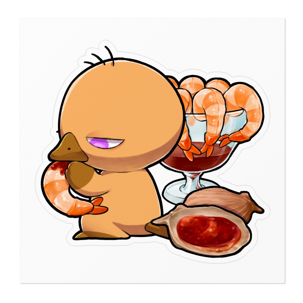 海鮮カモノハシちゃんステッカー