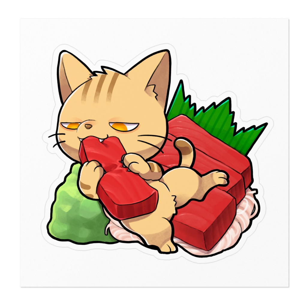 お刺身ねこちゃんステッカー
