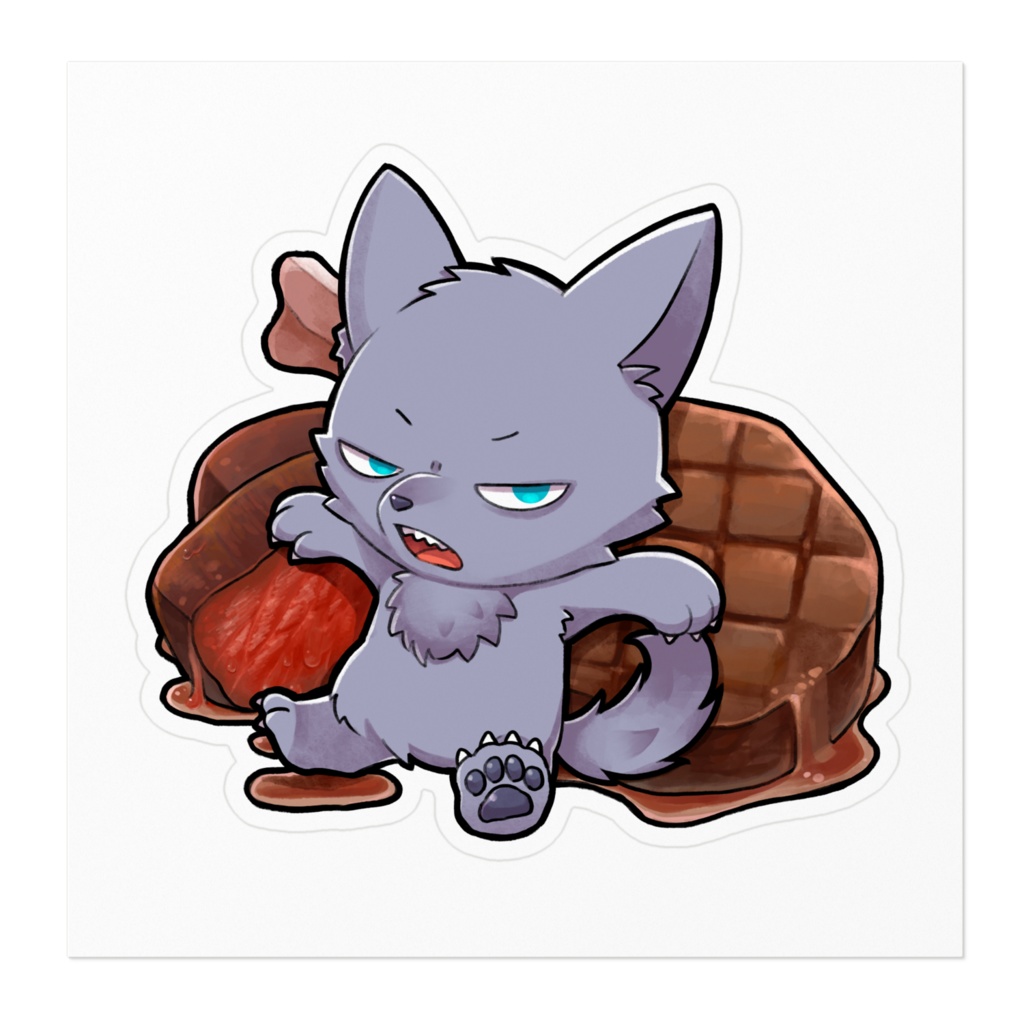 お肉オオカミちゃんステッカー