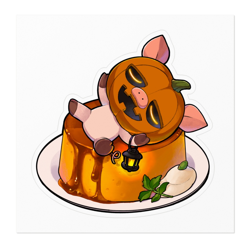 カボチャプリンぶたちゃんステッカー