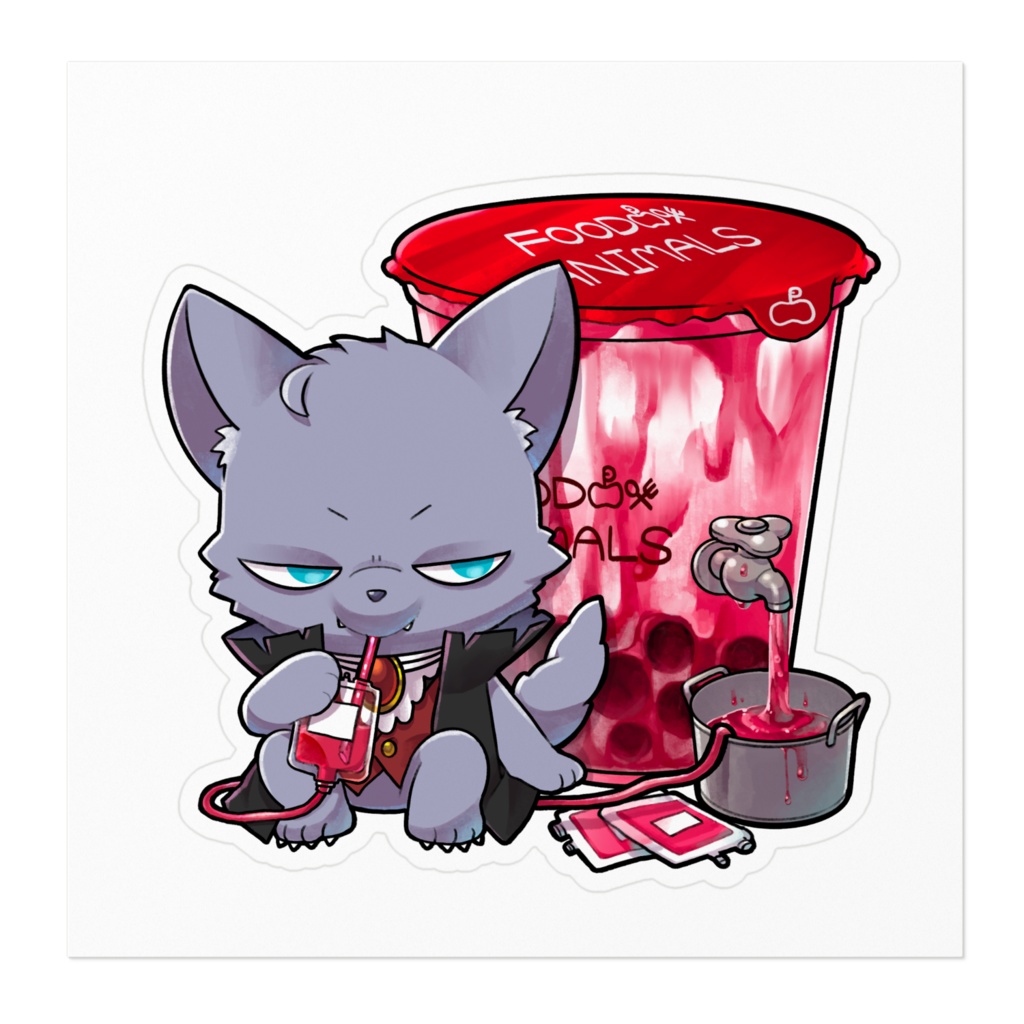 タピオカオオカミちゃんステッカー