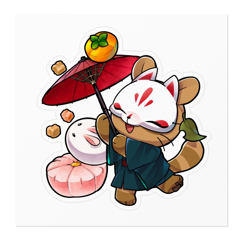 練り切りたぬきちゃんステッカー