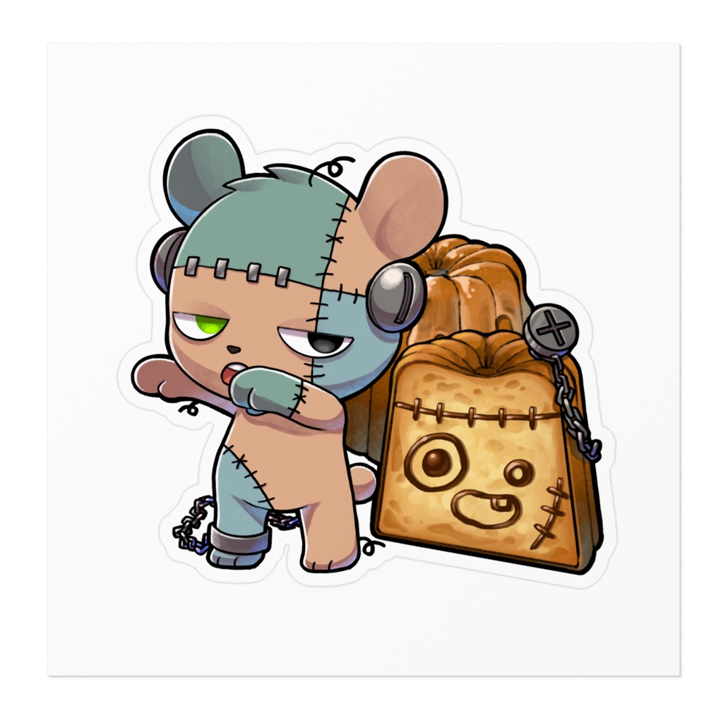 カヌレくまちゃんステッカー