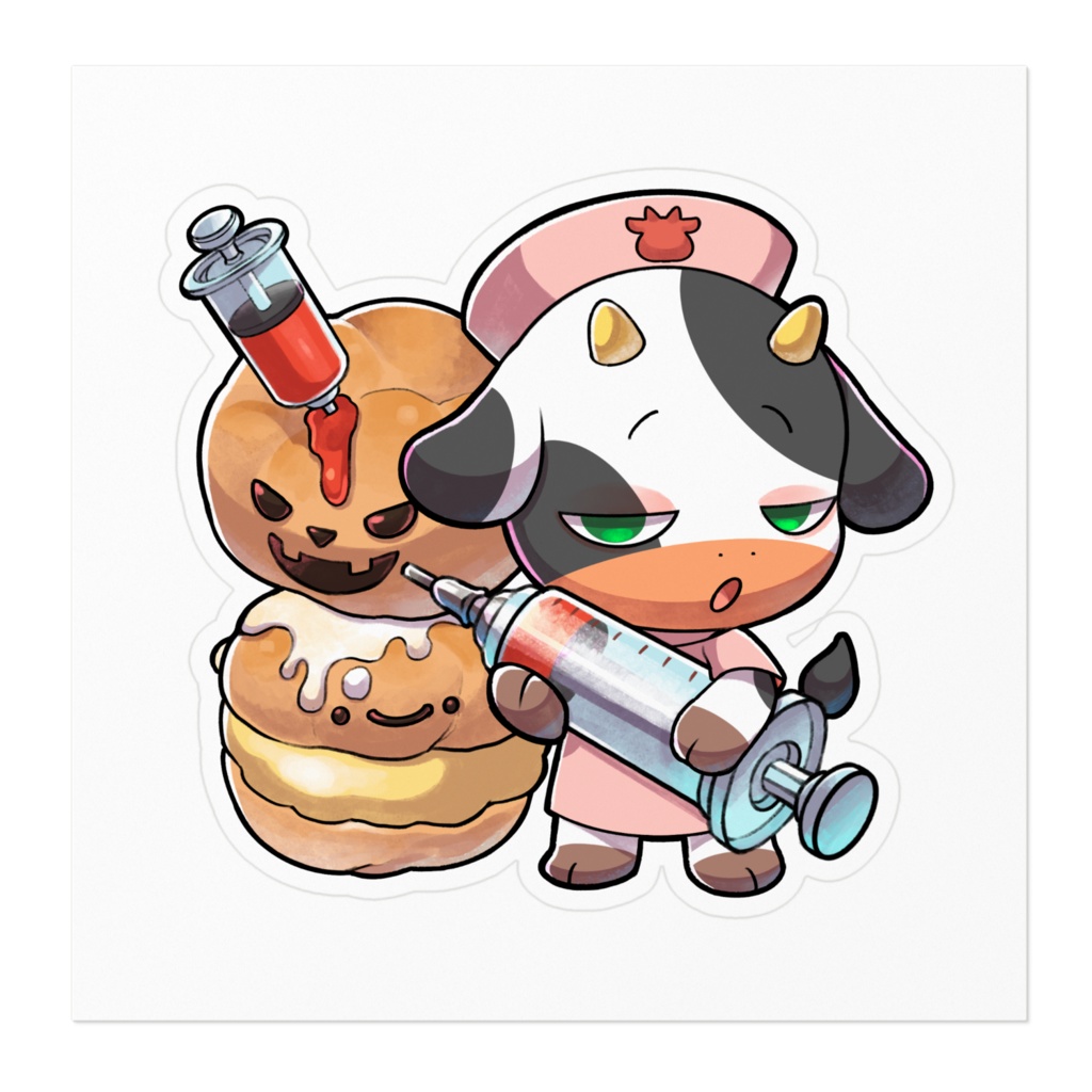 シュークリームうしちゃんステッカー