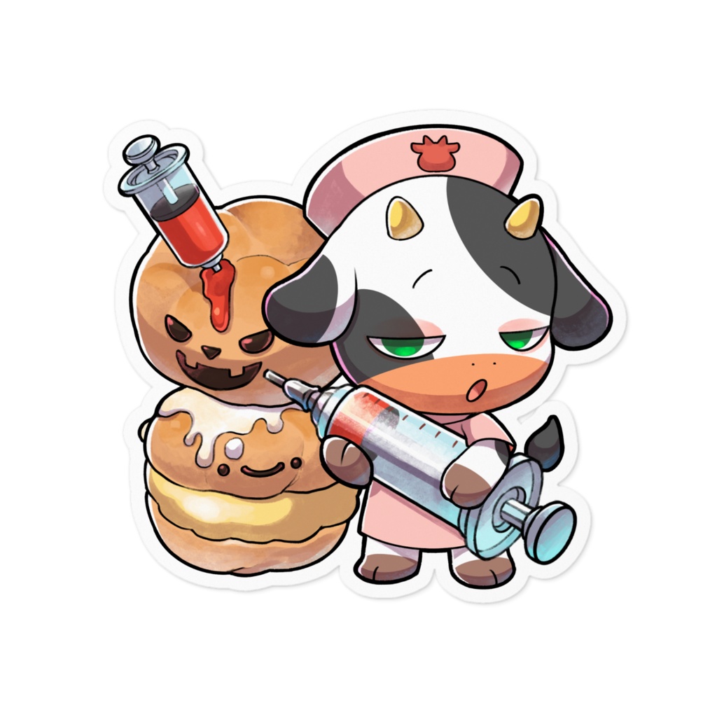 シュークリームうしちゃんステッカー