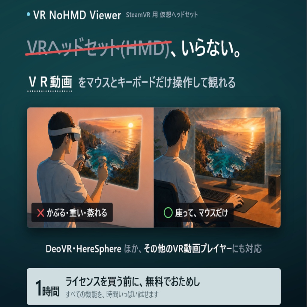 VR NoHMD Viewer(1時間無料)