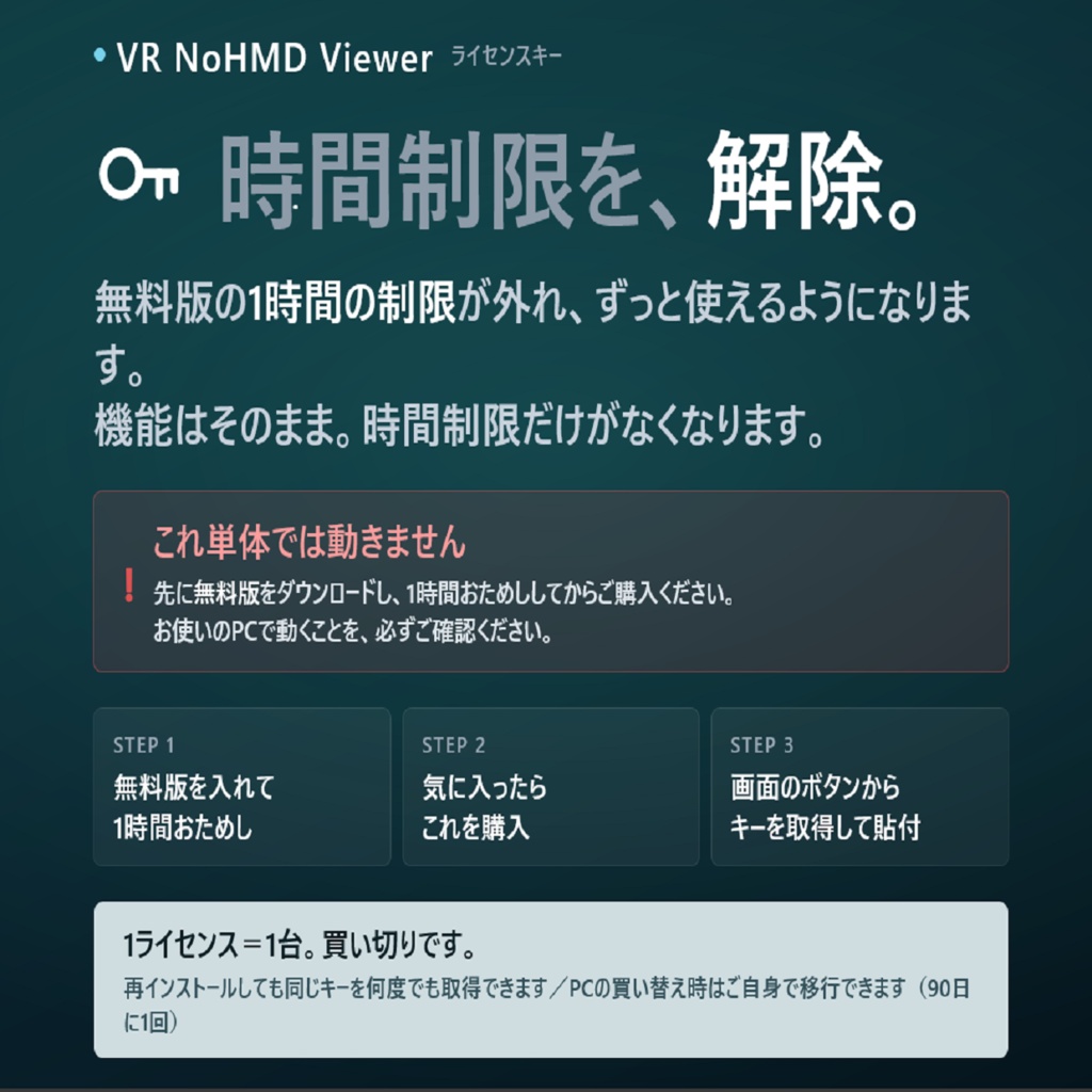 VR NoHMD Viewer(ライセンスキー)