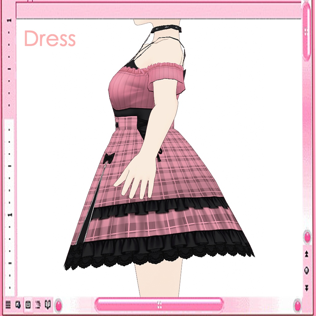 【#VRoid】地雷系Y 2 Kワンピースセット【女性用】【正式版対応済】VRoid texture