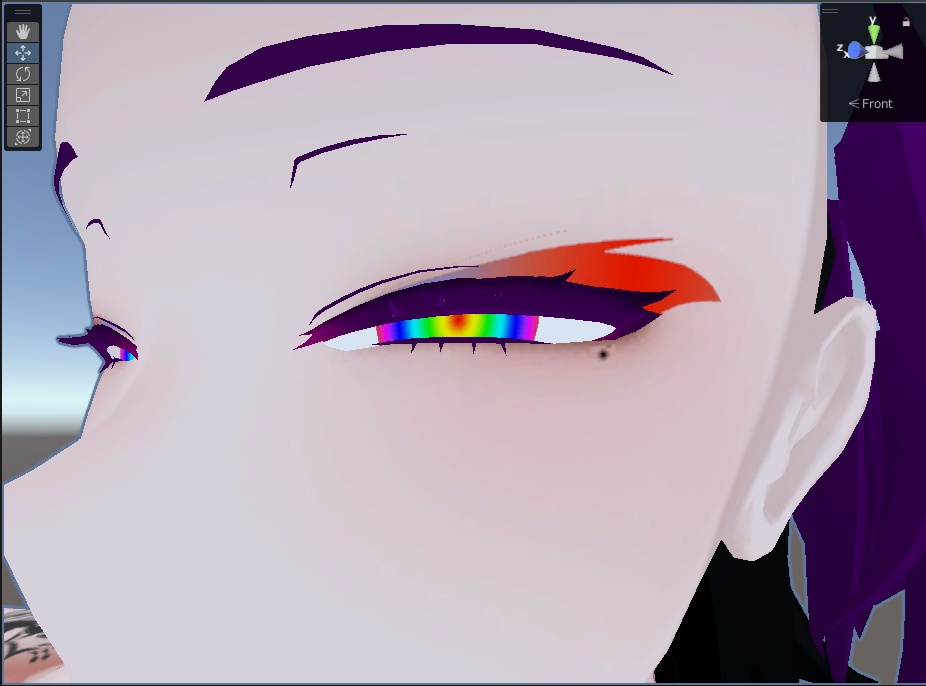 適当アイラインとサイケおめめ