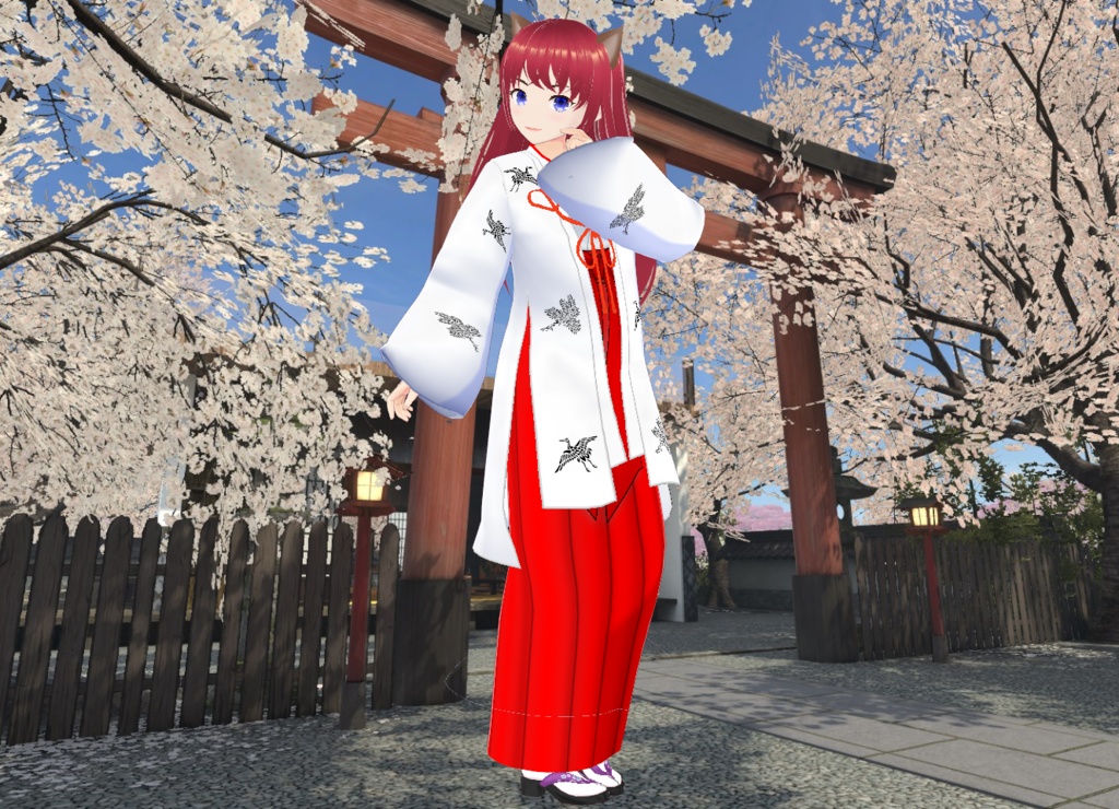 ◆無料配布あり!◆【VRoid正式版】『清純で可憐といえばコレ!巫女装束+千早セット』-Miko costume & Chihaya set