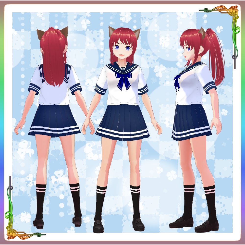 ◆無料配布あり!◆【VRoid正式版】『爽やか!スクールガールのセーラー服』-Refreshing! School Girl's Sailor Suit