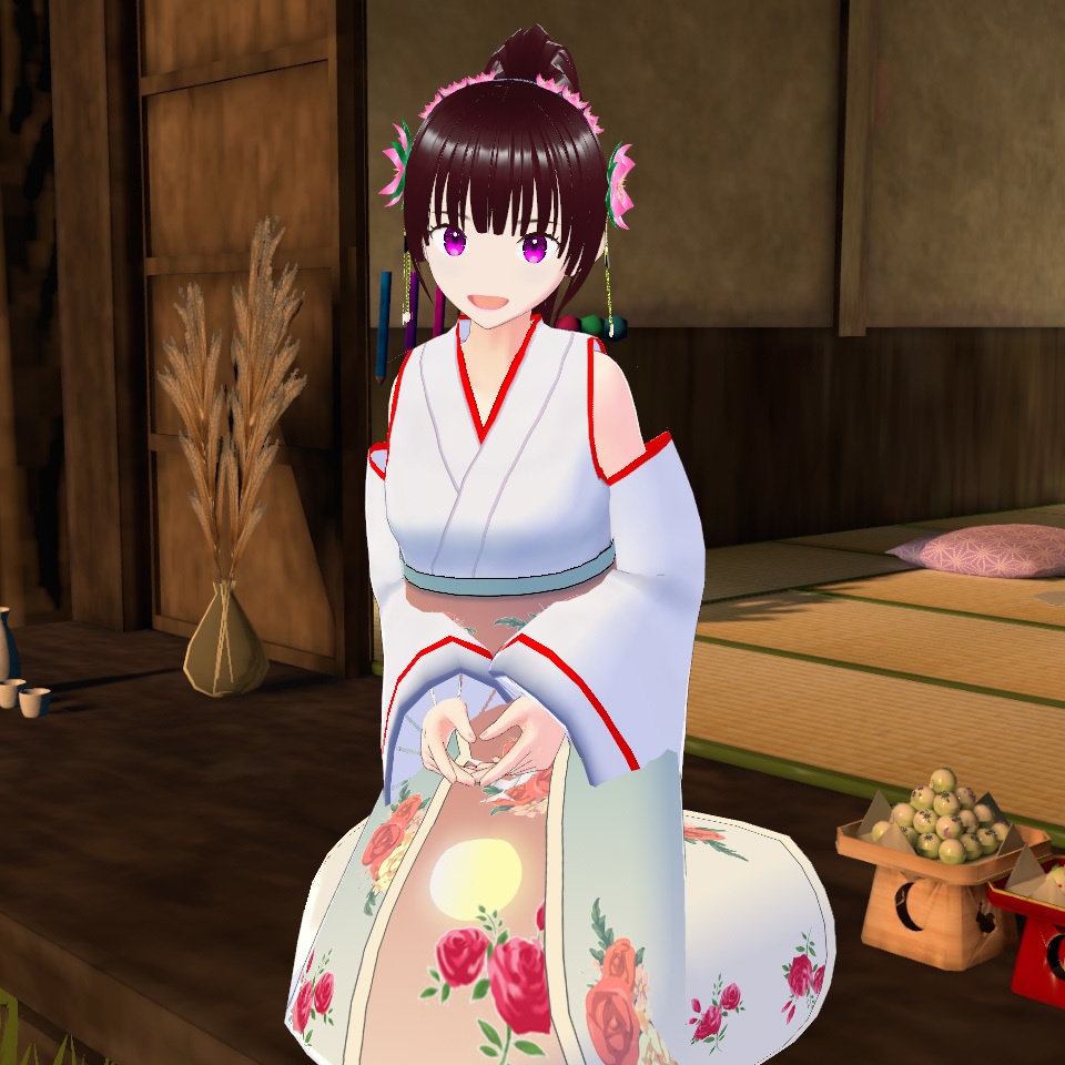 ◆無料配布あり!◆【VRoid正式版】『十五夜の月見に一杯!月と花の姫衣装』-Night! Moon and Flower Princess Costumes