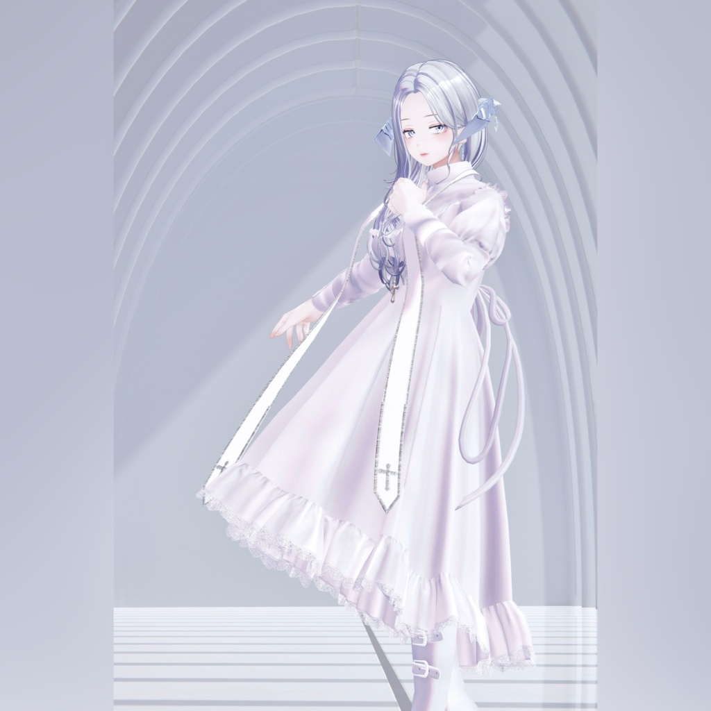 【VRChat想定】 セグメントホーン&チャームイヤリングセット - SharpEdge -