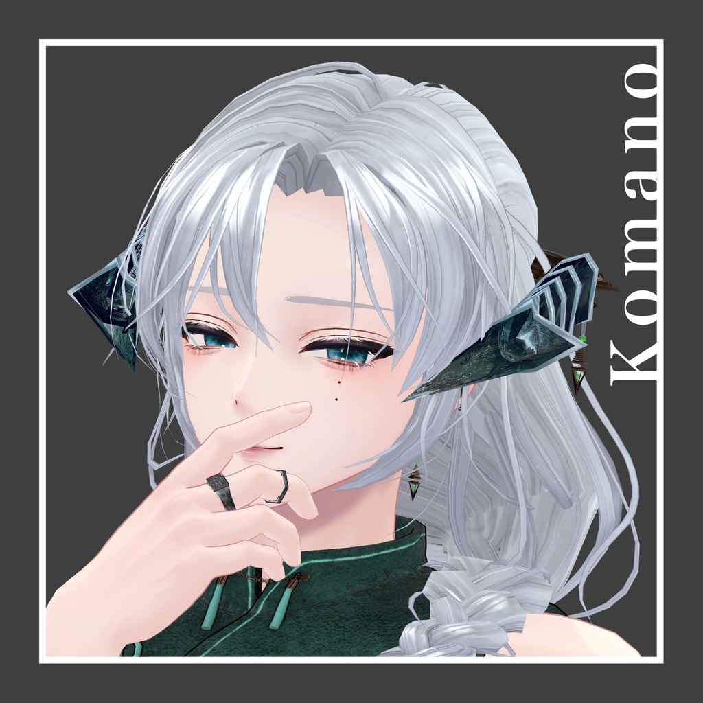 【VRChat想定】 セグメントホーン&チャームイヤリングセット - SharpEdge -