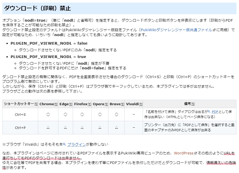 PukiWiki用PDFビューアプラグイン