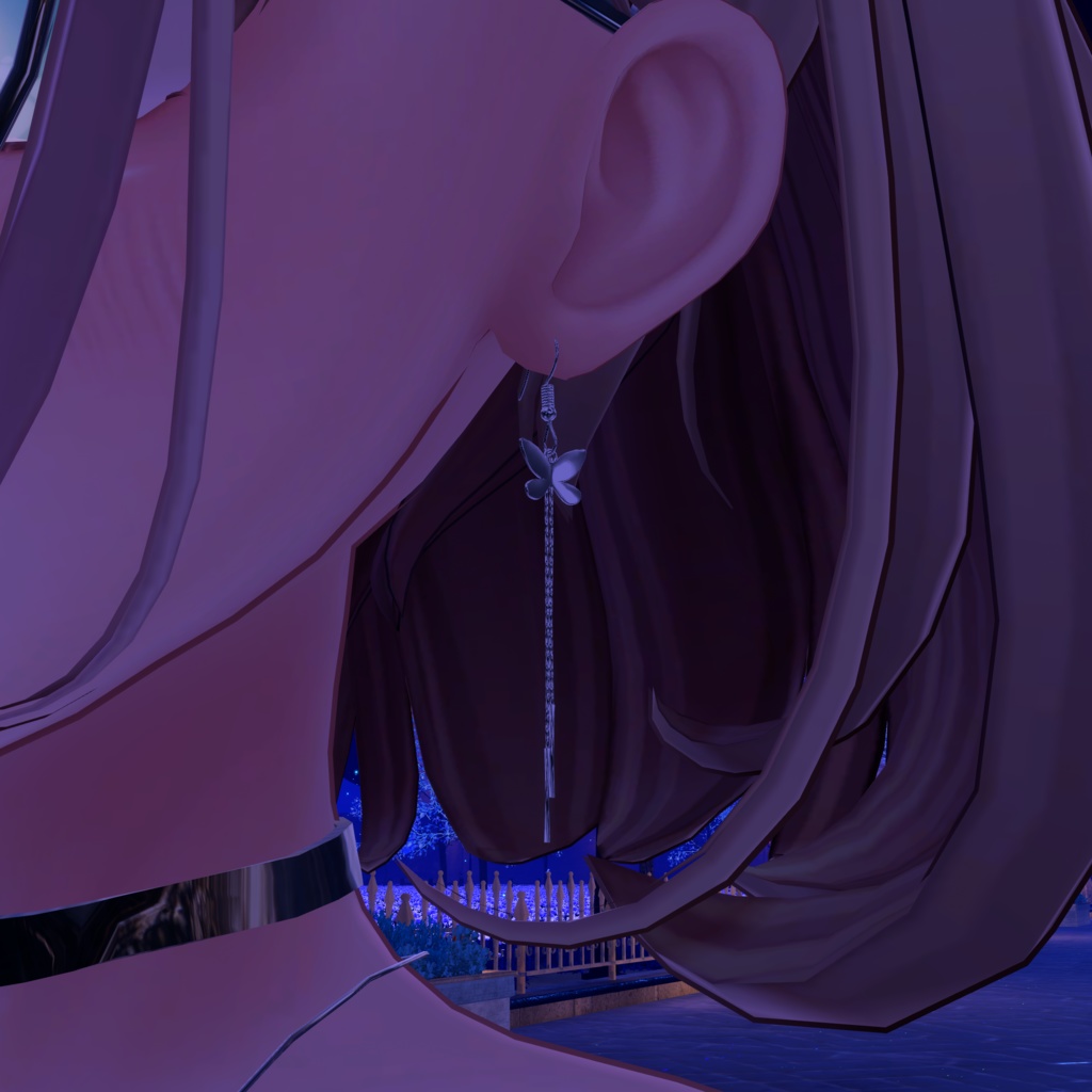 【VRChat用】蝶々のピアス セット Butterfly Earring