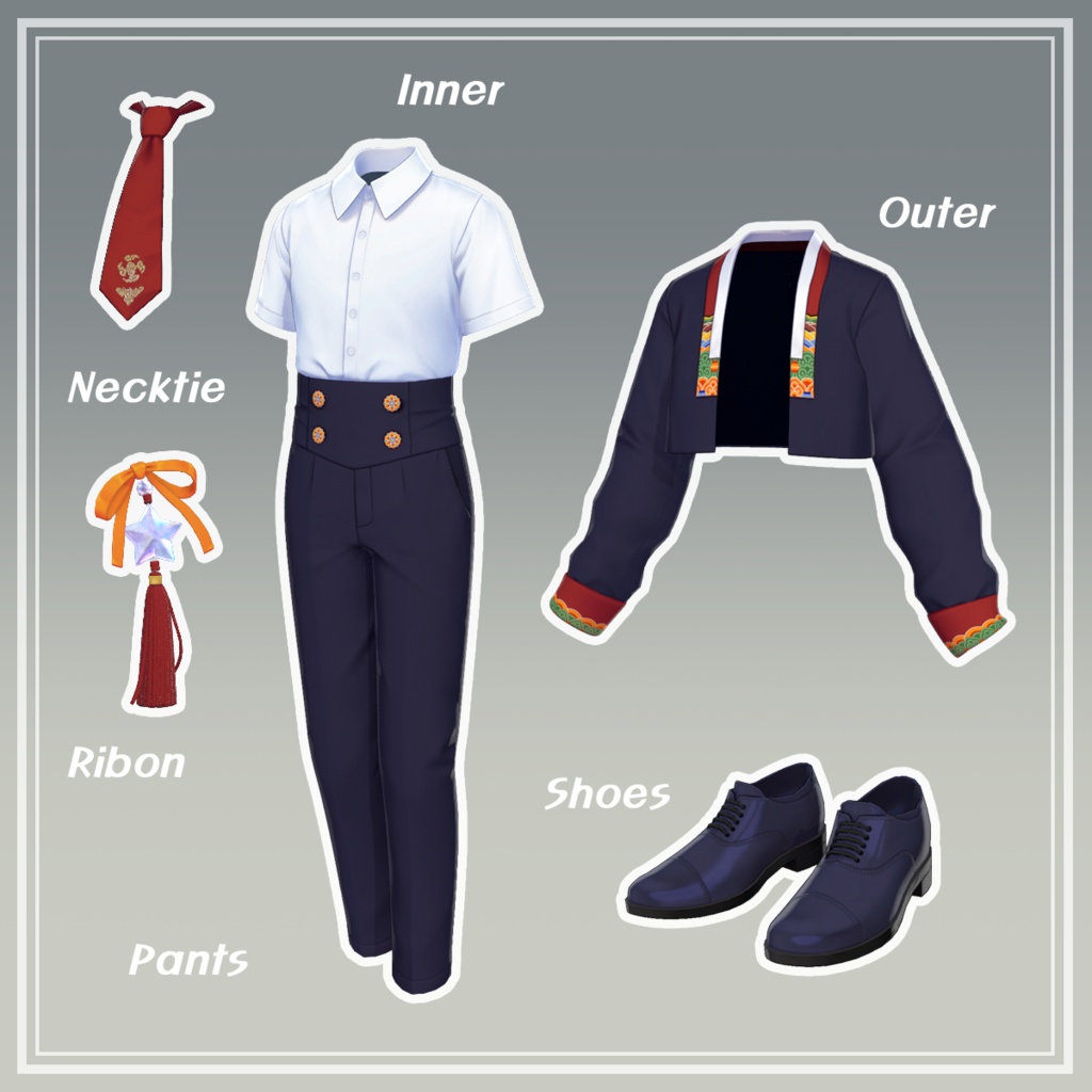 School Look for men 【彼方/狛乃/墨惺対応】