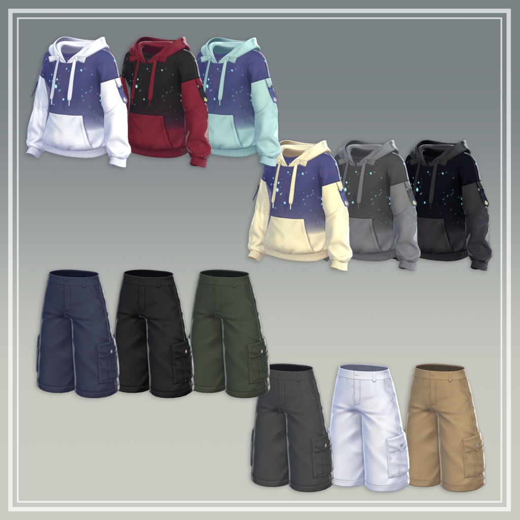 Starlit Night Hoodie for men 【彼方/狛乃/墨惺対応】