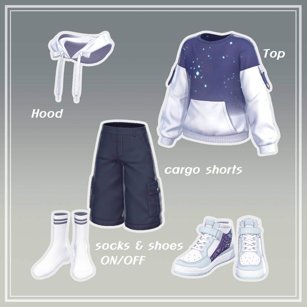 Starlit Night Hoodie for men 【彼方/狛乃/墨惺対応】