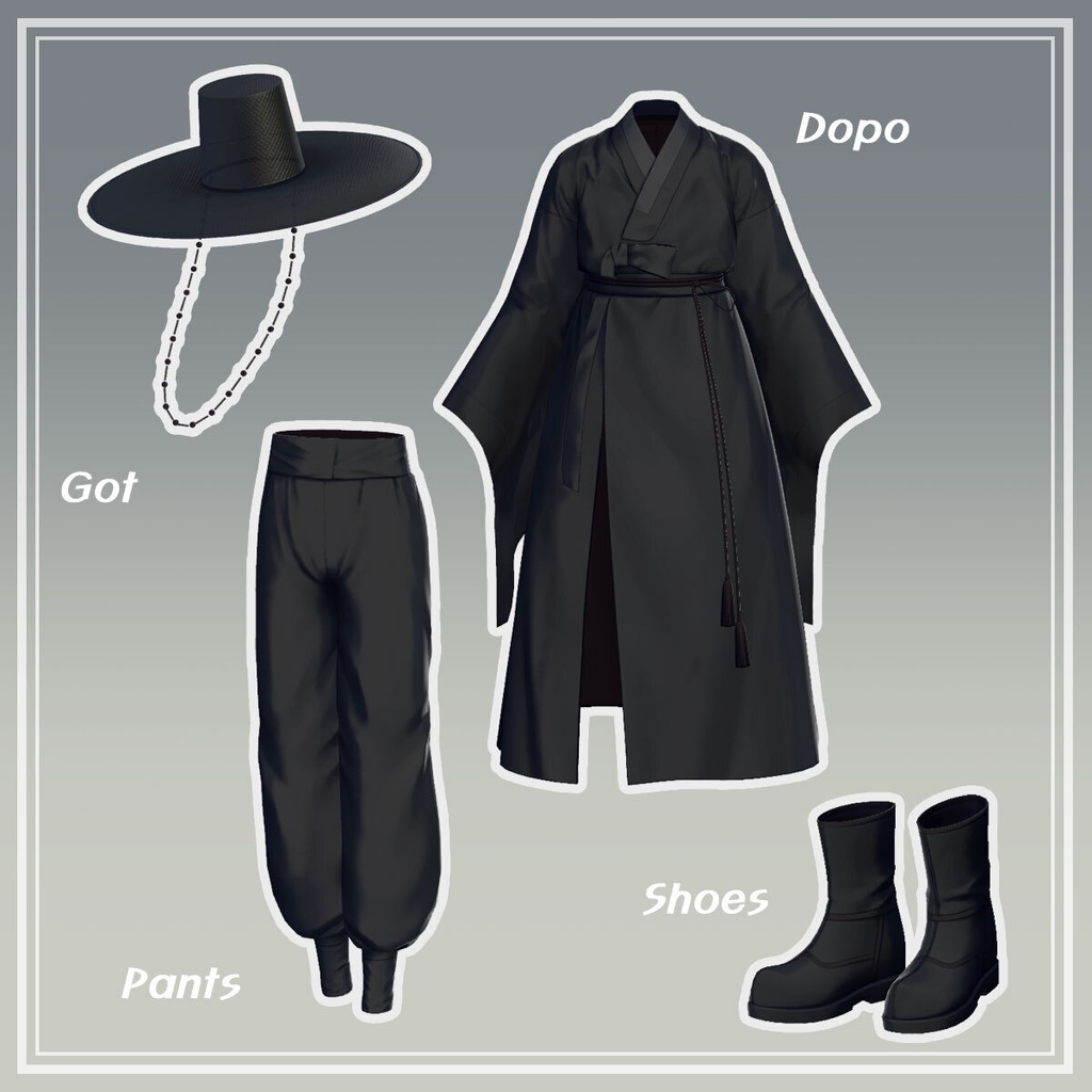 Mens Hanbok Dopo 男性韓服 道袍【5アバター対応】