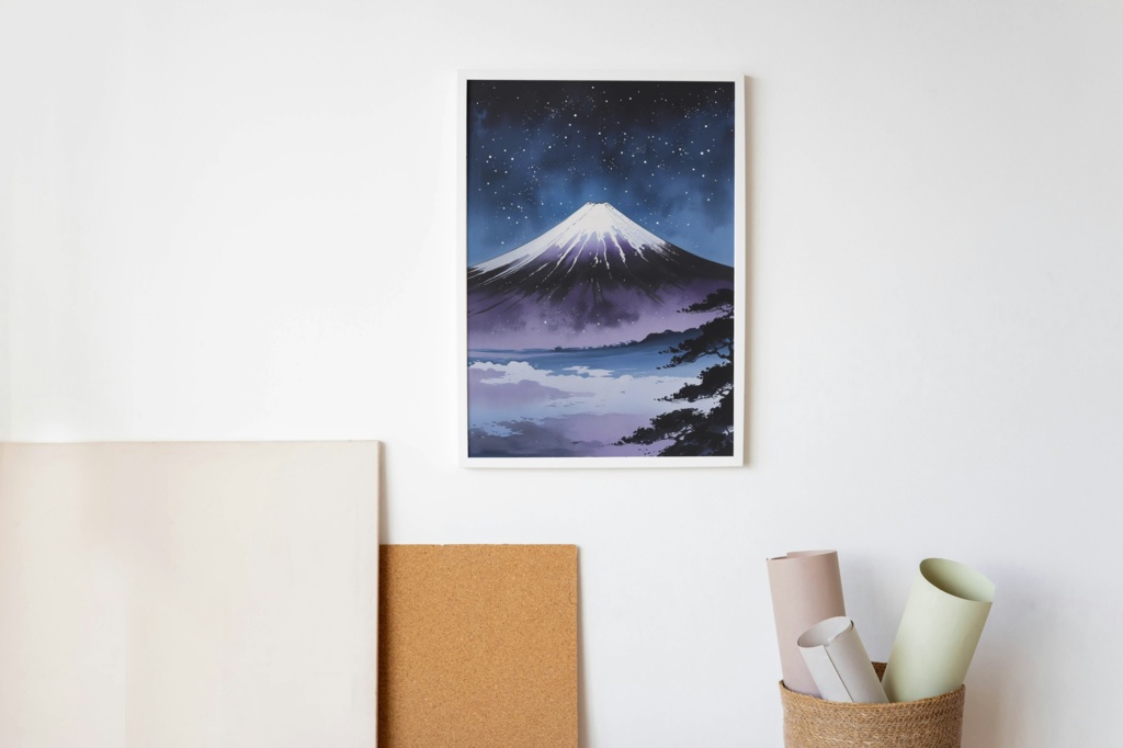 墨色の山並み WallArt AI