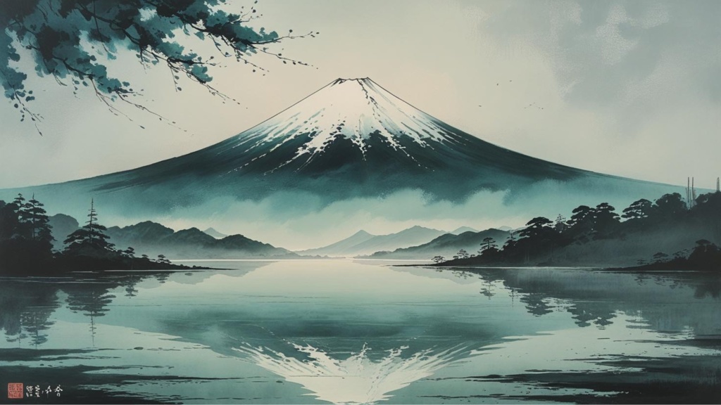 鏡湖富嶽　WallArt AI