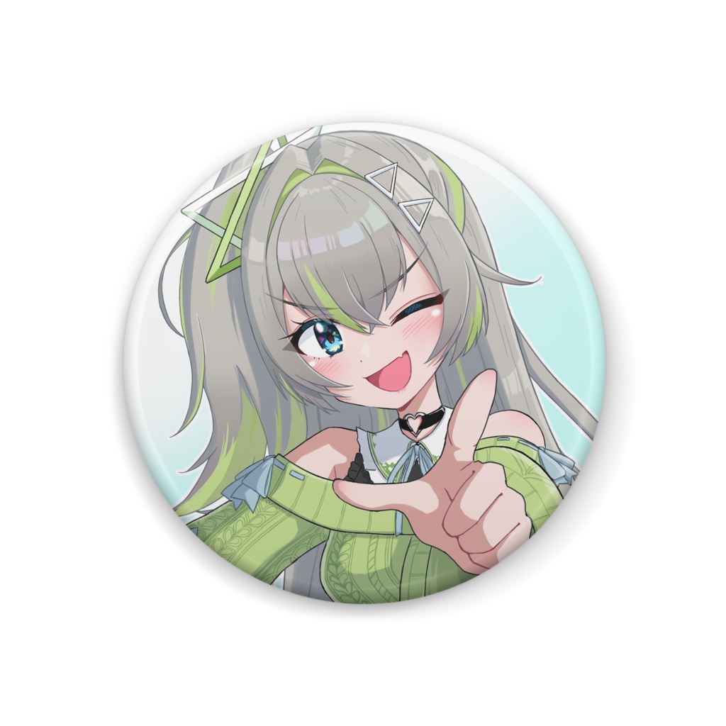 【ユニプロ二次創作作品】歩音ティナ 「指差しウインク隊長缶バッジΦ44mm」