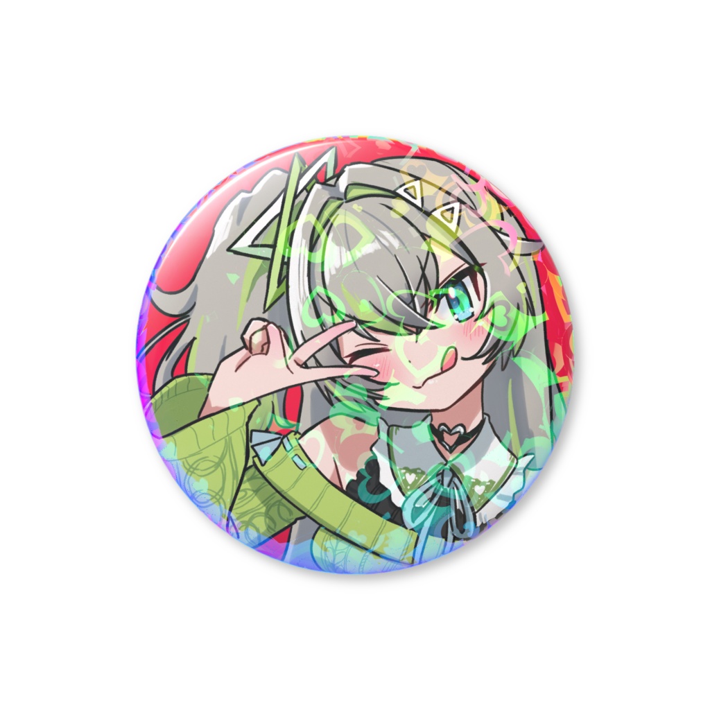 【ユニプロ二次創作作品】歩音ティナ 「ハートホログラム缶バッジΦ 56mm」