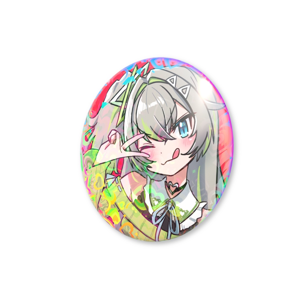 【ユニプロ二次創作作品】歩音ティナ 「ハートホログラム缶バッジΦ 56mm」