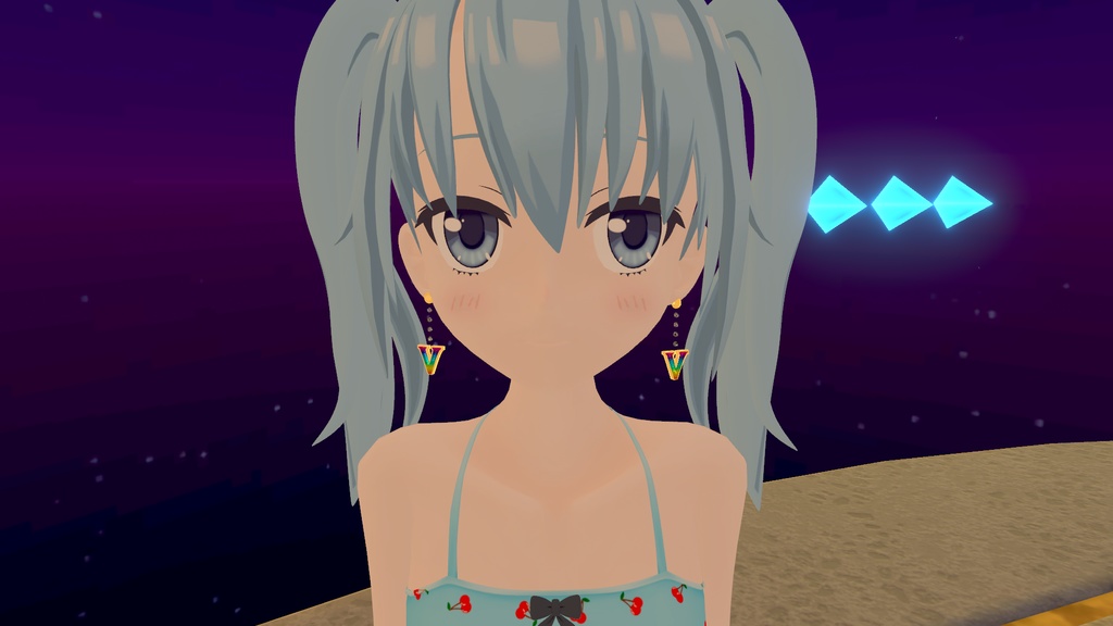 【VRChatイヤリング】V図柄イヤリング
