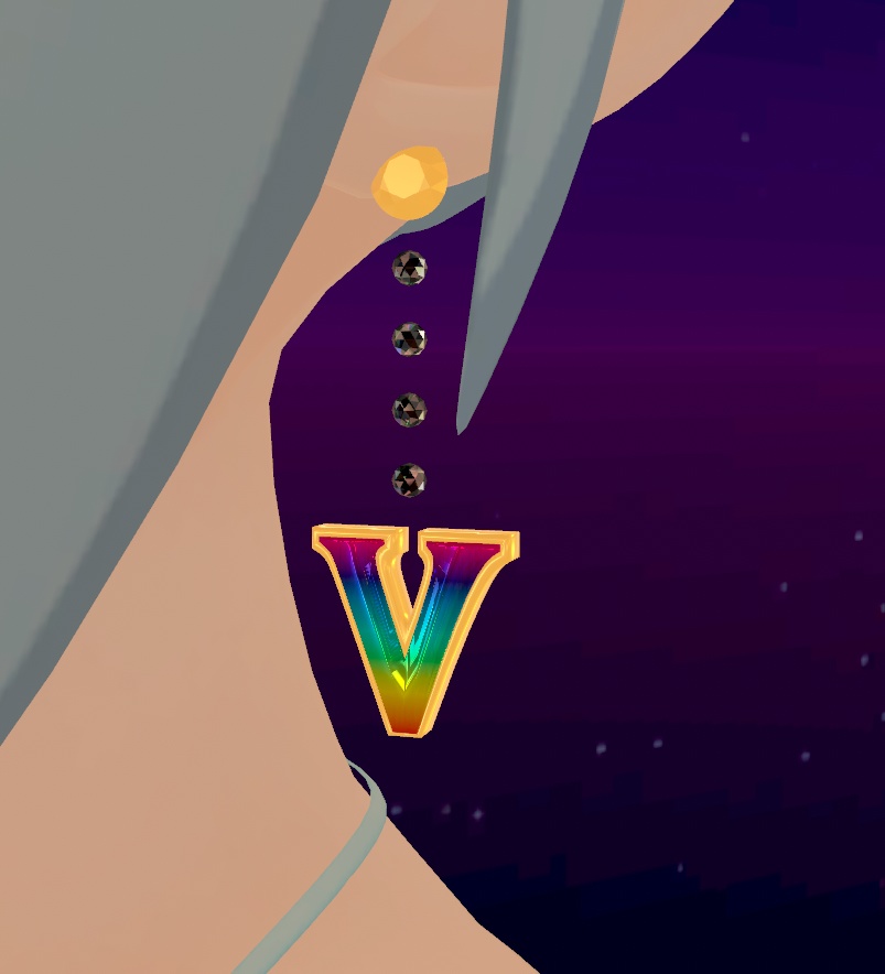 【VRChatイヤリング】V図柄イヤリング