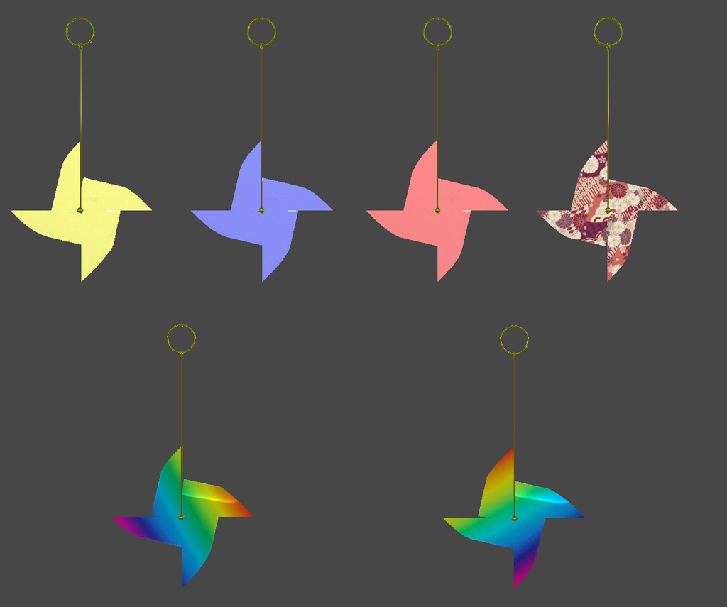 【VRChatイヤリング】かざぐるま