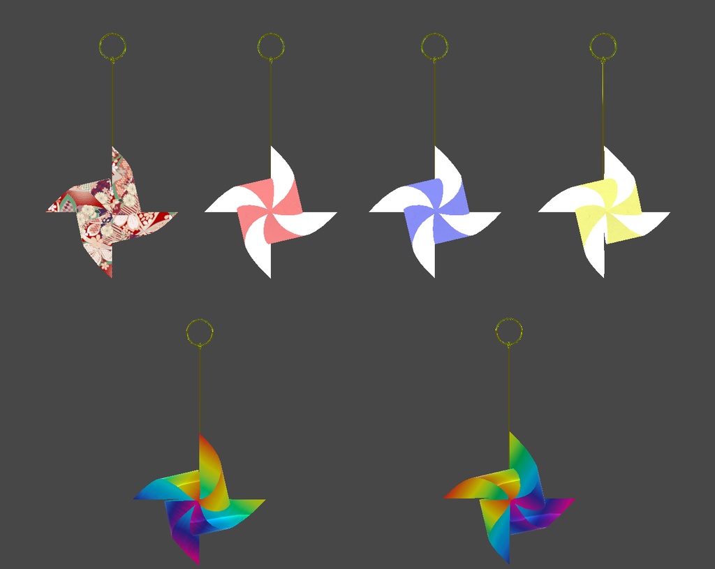 【VRChatイヤリング】かざぐるま