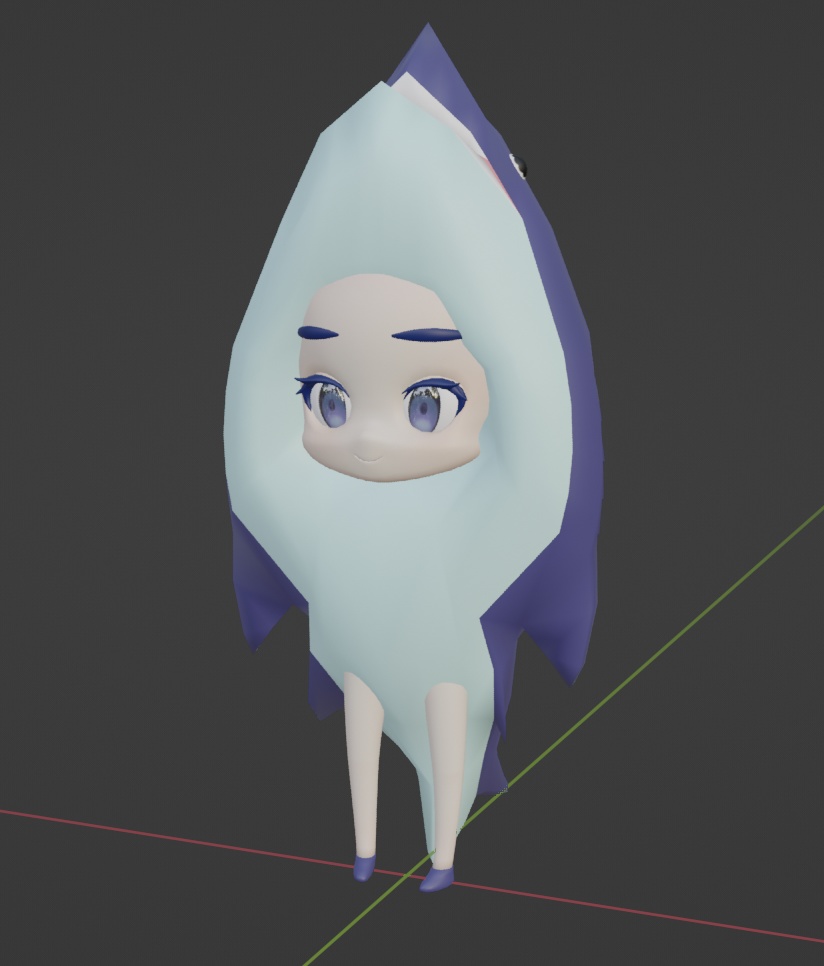 【アバター／ルネ用Blenderファイル】サメの着ぐるみ