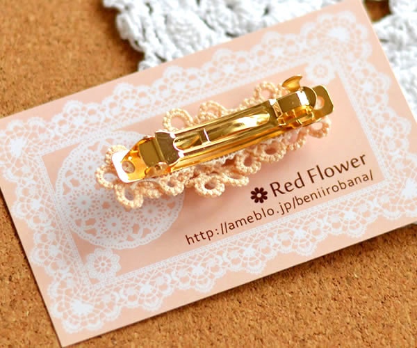 花 バレッタ (ナチュラル) ヘアアクセサリー 髪飾り フラワー 繊細 大人 かわいい 小さめ