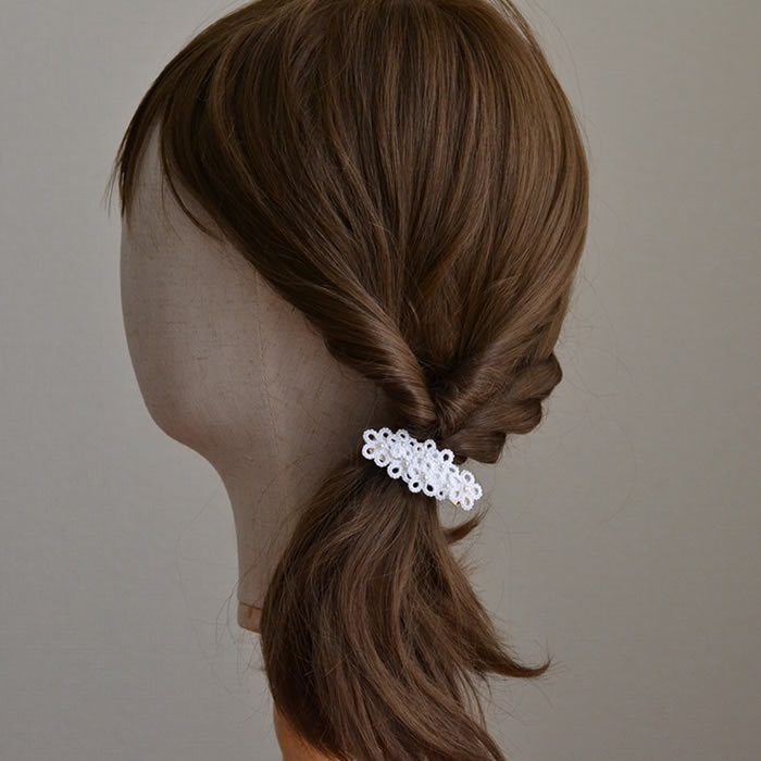花束ヘアクリップ ヘアアクセサリー 髪飾り レース 大人 小ぶり かわいい ナチュラル