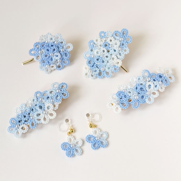 花束ヘアクリップ ヘアアクセサリー 髪飾り レース 大人 小ぶり かわいい ナチュラル