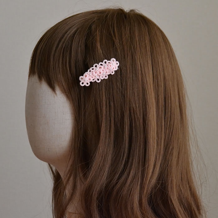 花束ヘアクリップ ヘアアクセサリー 髪飾り レース 大人 小ぶり かわいい ナチュラル