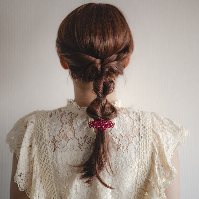 花 バレッタ ヘアアクセサリー 髪飾り フラワー 繊細 大人 かわいい 小さめ
