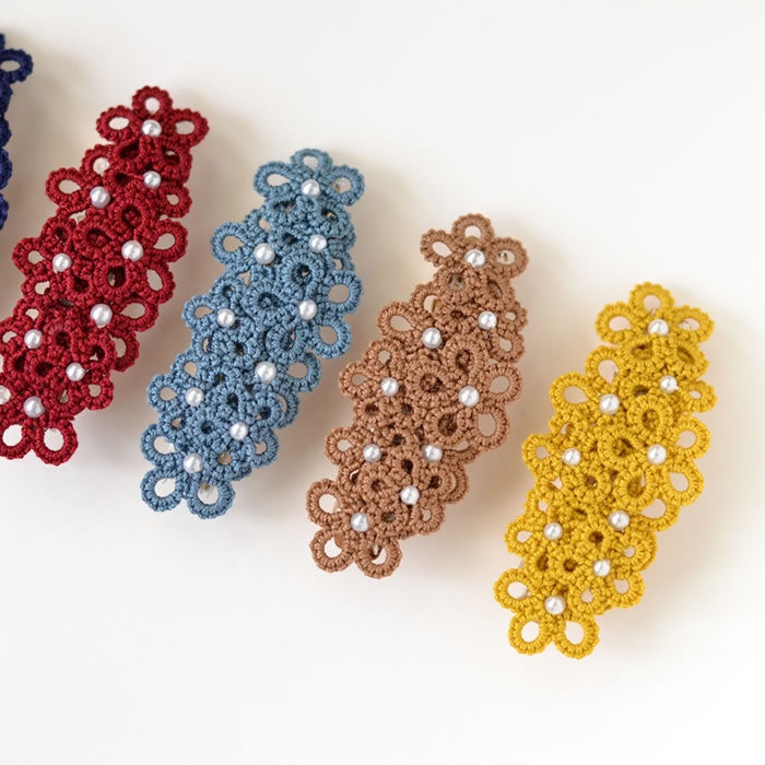 花 バレッタ ヘアアクセサリー 髪飾り フラワー 繊細 大人 かわいい 小さめ