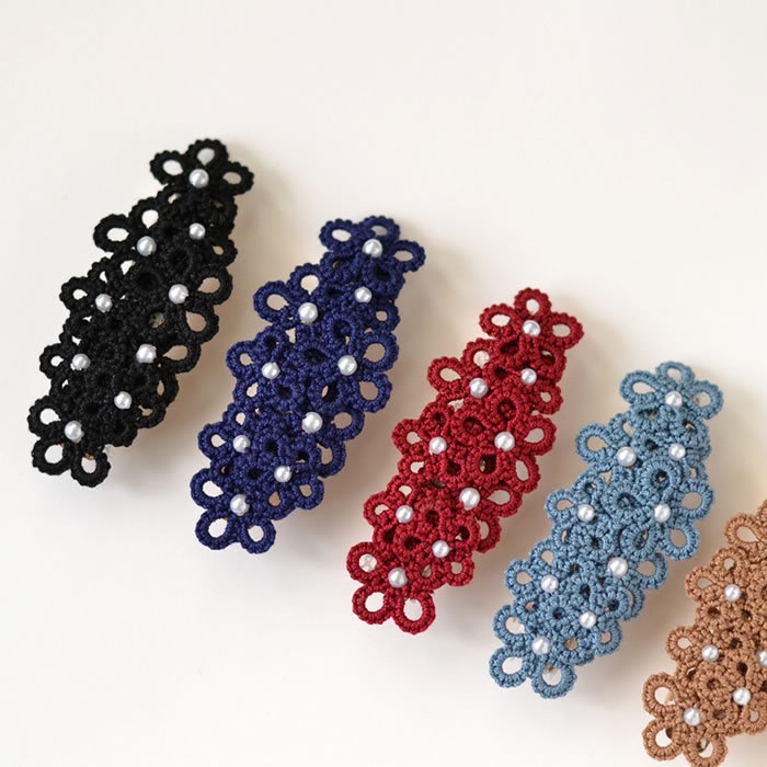 花 バレッタ ヘアアクセサリー 髪飾り フラワー 繊細 大人 かわいい 小さめ