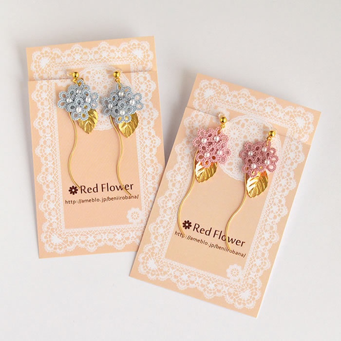 花 フラワー 樹脂イヤリング ノンホールピアス パール 揺れる パステルカラー