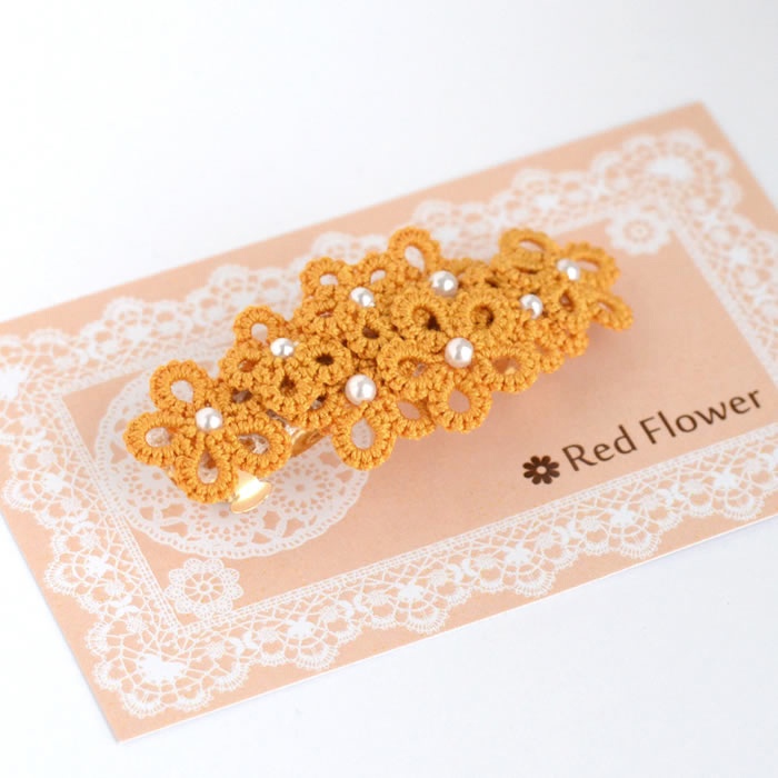 花 バレッタ ヘアアクセサリー 髪飾り フラワー 繊細 大人 かわいい 小さめ