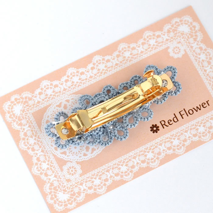 花 バレッタ ヘアアクセサリー 髪飾り フラワー 繊細 大人 かわいい 小さめ