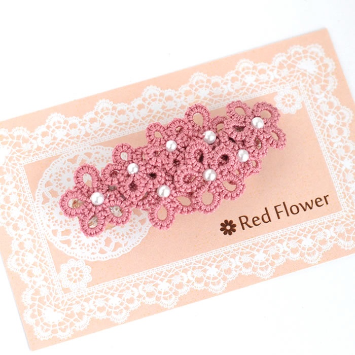 花 バレッタ ヘアアクセサリー 髪飾り フラワー 繊細 大人 かわいい 小さめ