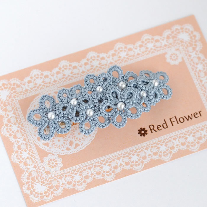 花 バレッタ ヘアアクセサリー 髪飾り フラワー 繊細 大人 かわいい 小さめ